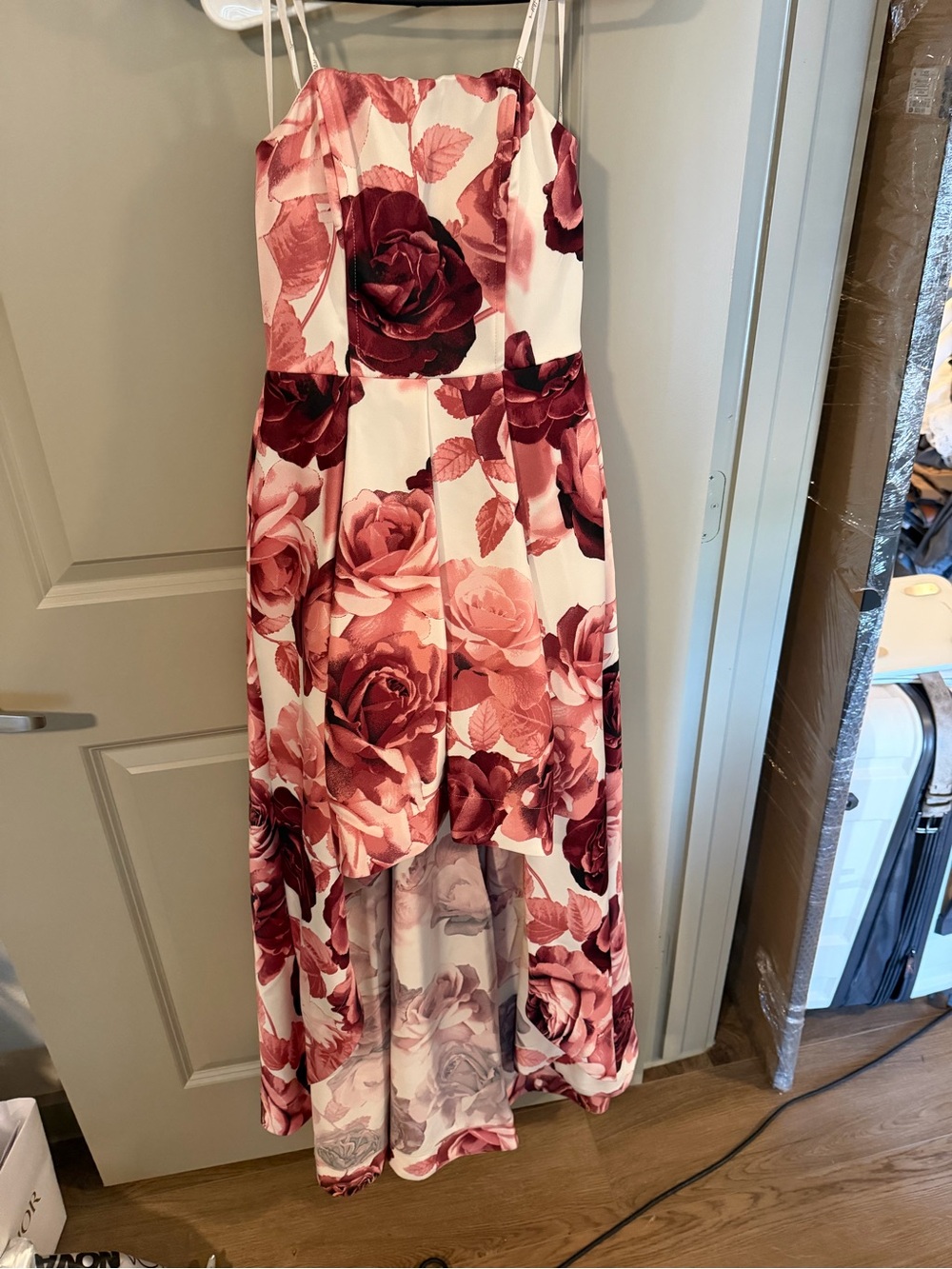Speechless Girls Burgundy and Pink High-Low Floral Dress